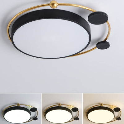 Plafonnier LED encastré en acrylique avec anneau circulaire en fer et luxe moderne, luminaire décoratif de plafond, idéal pour le salon 