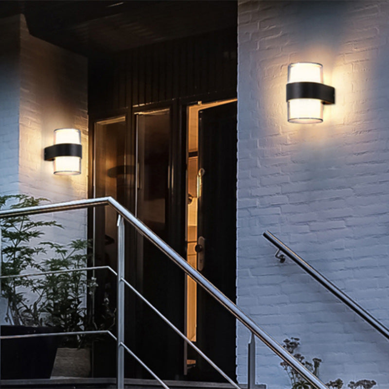 Outdoor Intelligent Cylinder APP Dimming Waterproof LED Wall Sconce Lamp