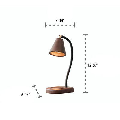 Moderne 1-flammige Tischlampe aus Holz mit verstellbarem Stab und duftendem schmelzendem Wachs 