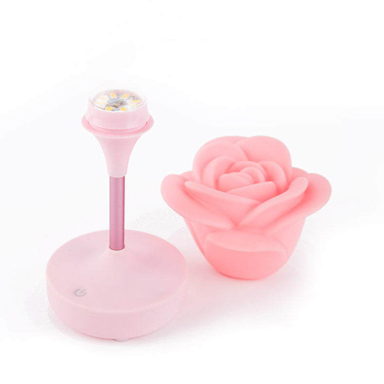 Moderne kreative Rose Kunststoff USB wiederaufladbare Nachtlicht Tischlampe 