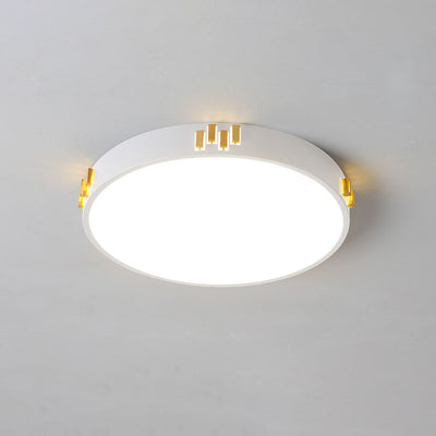 Nordic Simple Round Hollow Wood LED Flush Mount Ceiling Light