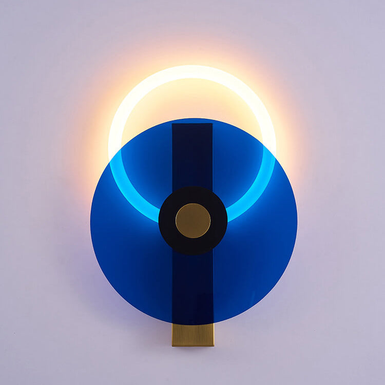 Modern Colored Luminous Acrylic Round LED Wall Sconce Lamp