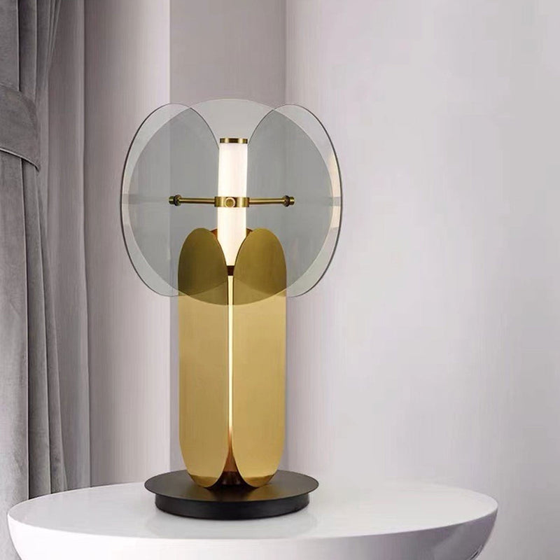 Moderne kreative Spleißen Glas Eisen LED Tischlampe