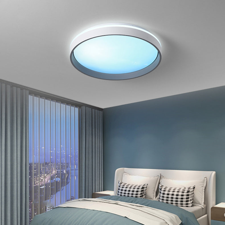 Modern Minimalist Blue Sky Round LED Flush Mount Ceiling Light