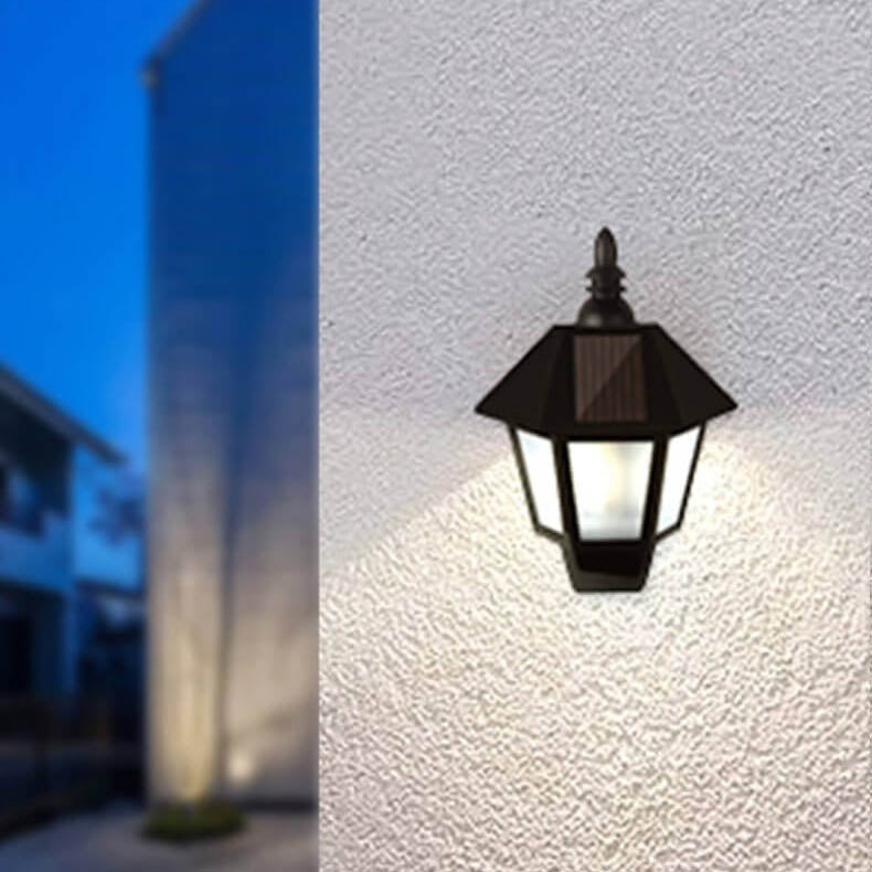 Modern Minimalist Solar Hexagonal ABS PC LED Waterproof Outdoor Wall Sconce Lamp