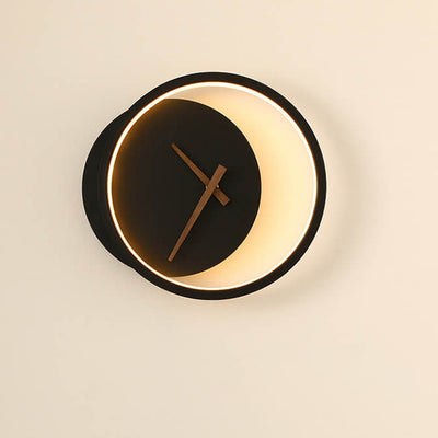 Nordic Creative Clock Round LED Wall Sconce Lamp