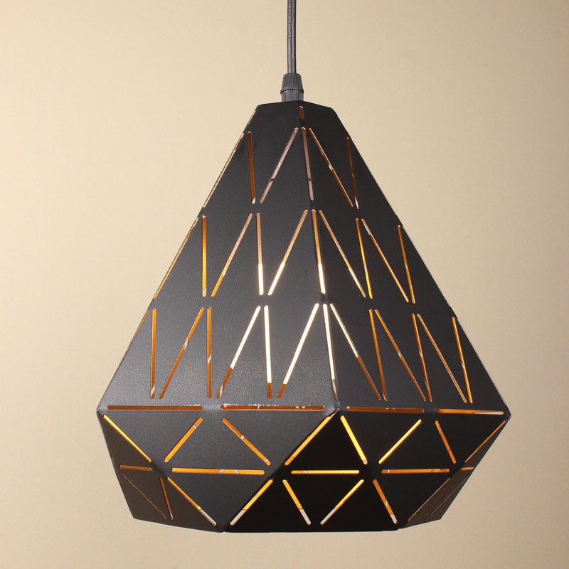 Nordic Simplicity Iron Geometry Triangle 1-Light Pendant Light