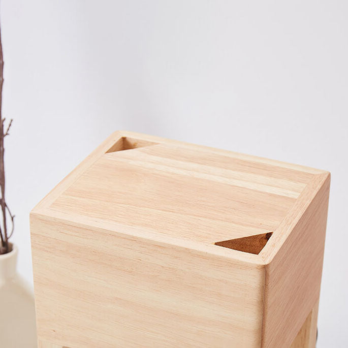 Moderne minimalistische rechteckige 1-Licht-Tischlampe aus schmelzendem Wachs aus Holz