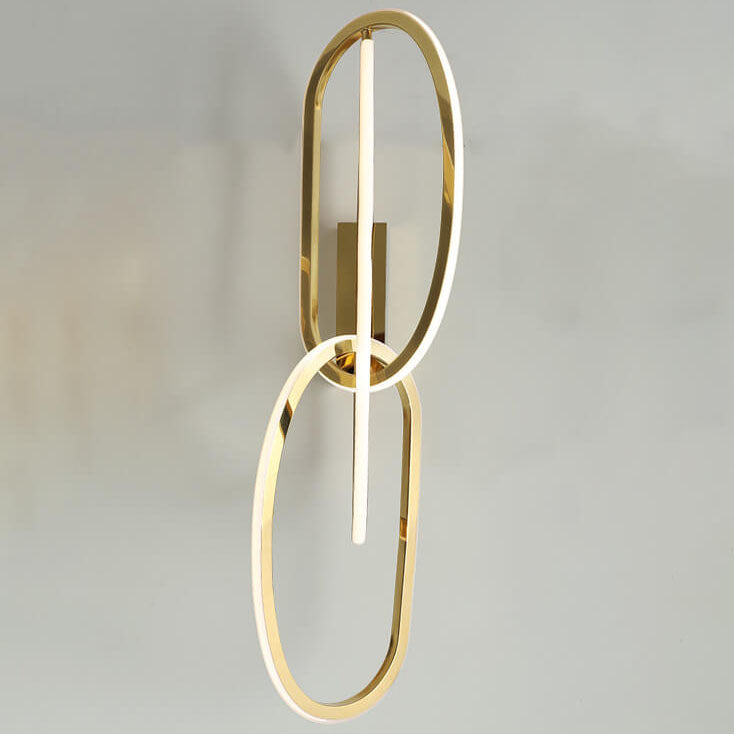 Modern Light Luxury Geometric Circle Design Stainless Steel LED Wall Sconce Lamp