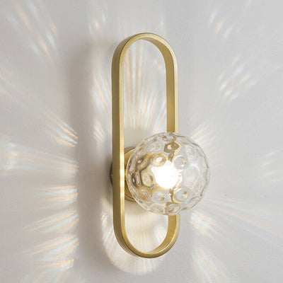 Modern Minimalist Oval Ring Iron Glass 1-Light Wall Sconce Lamp