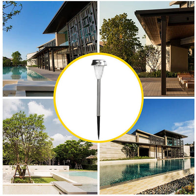 Solar Stainless Steel Column LED Outdoor Garden Decorative Ground Insert Landscape Light