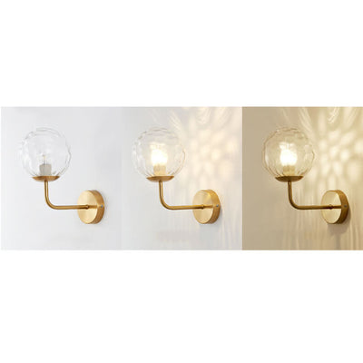 Modern Luxury Round Ball Iron Glass 1-Light Wall Sconce Lamp