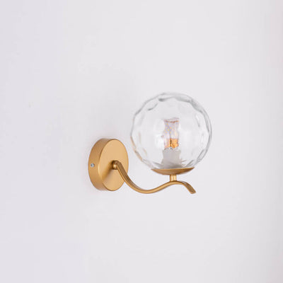 Luxury Iron Bracket Spherical Glass Lampshade 1-Light Wall Sconce Lamp