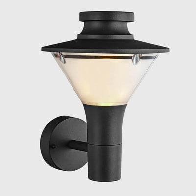 Lampe d'applique murale de patio à 1 lumière à colonne géométrique imperméable d'extérieur moderne 