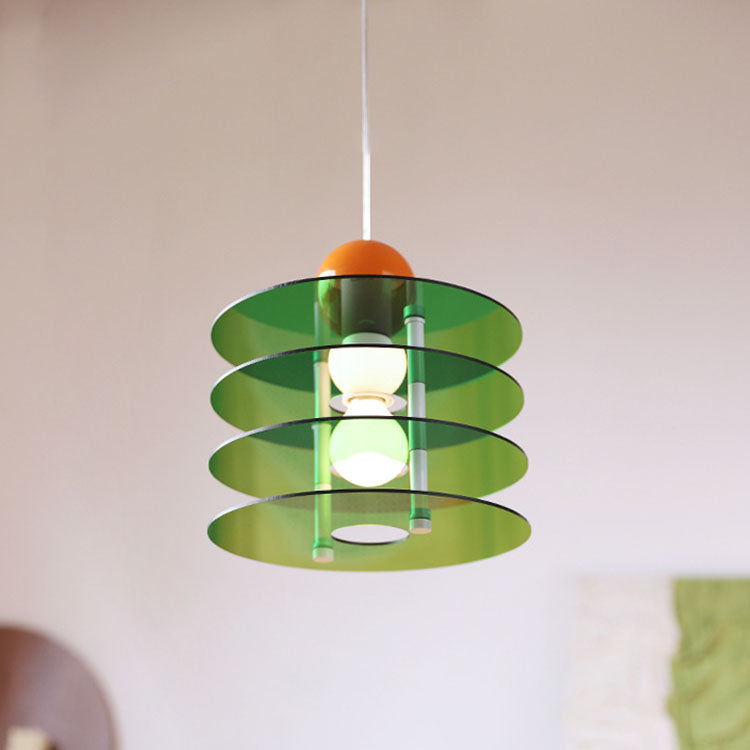 Contemporary Nordic Colorful Acrylic Flying Saucer 1-Light Pendant Light For Bedroom