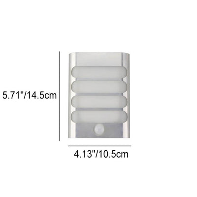 Modern Rectangular Body Sensor Aluminum USB Rechargeable LED Wall Sconce Lamp