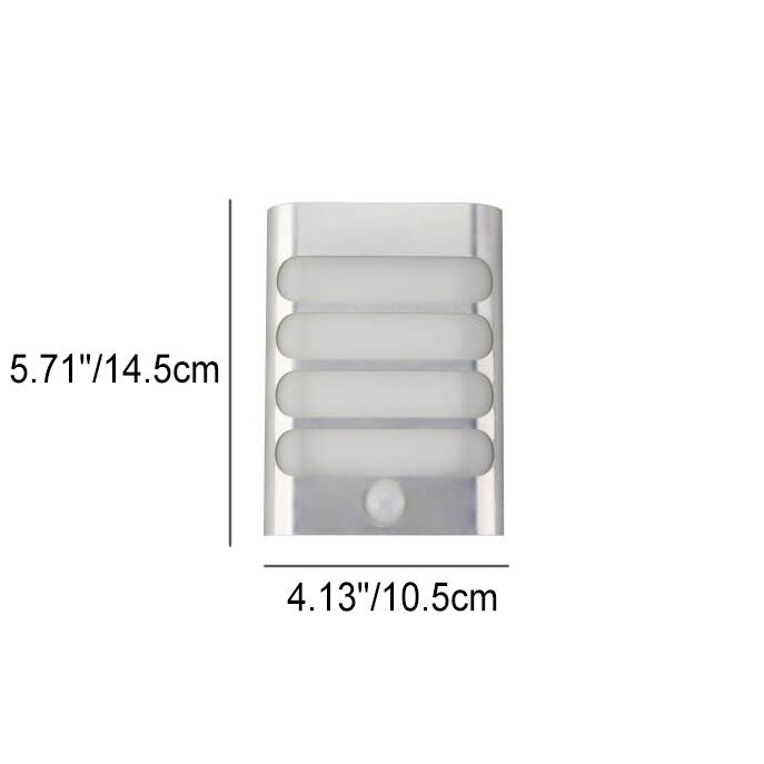 Modern Rectangular Body Sensor Aluminum USB Rechargeable LED Wall Sconce Lamp