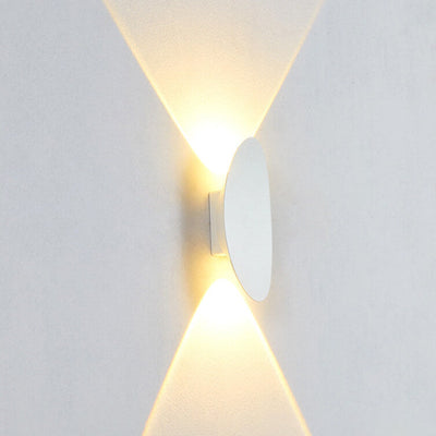 Simple Oval Flat Shaped Aluminum LED Outdoor Waterproof Wall Sconce Lamp