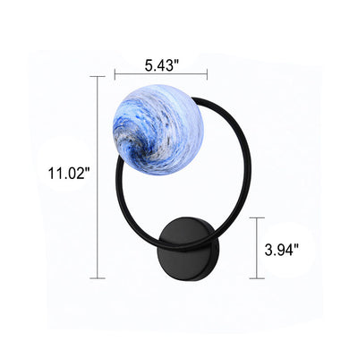 Modern Creative Planet Glass Circle 1-Light Wall Sconce Lamp