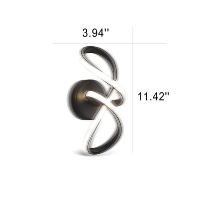 Nordische LED-Wandleuchte aus Aluminium in einfacher Twisted-Line-Form 