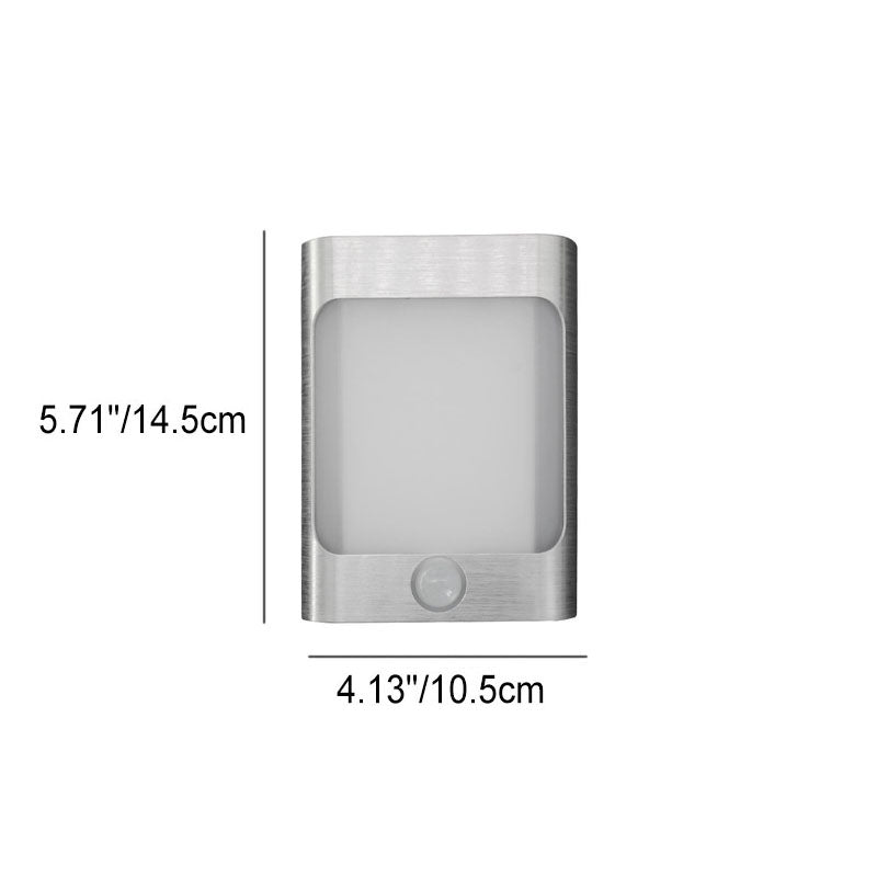 Modern Rectangular Body Sensor Aluminum USB Rechargeable LED Wall Sconce Lamp