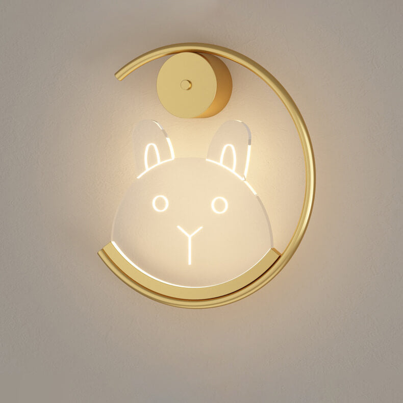 Creative Golden C-shaped Acrylic Bear LED Wall Sconce Lamp