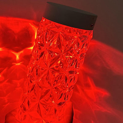 Lampe de table de nuit LED créative en forme de pétale de rose et de diamant en acrylique 