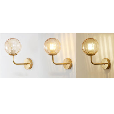 Modern Luxury Round Ball Iron Glass 1-Light Wall Sconce Lamp