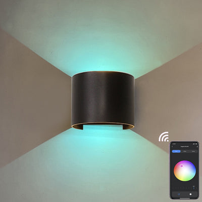 Simple Intelligent Cylindrical APP Dimming Waterproof LED Wall Sconce Lamp