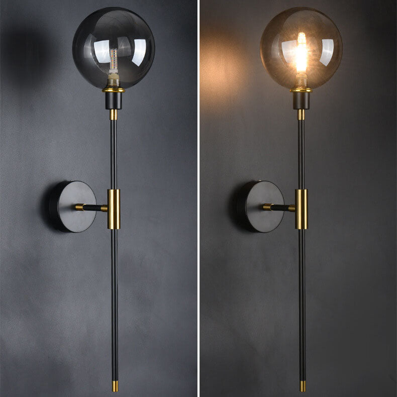 Modern Light Luxury Magic Bean Glass Long Arm 1-Light Wall Sconce Lamp