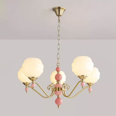 Lustre moderne simple et rustique en fer et verre à 3/5 lumières 