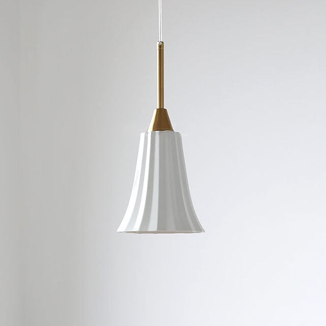 Luminaire suspendu moderne et minimaliste à 1 lumière en forme de cloche à texture en céramique 