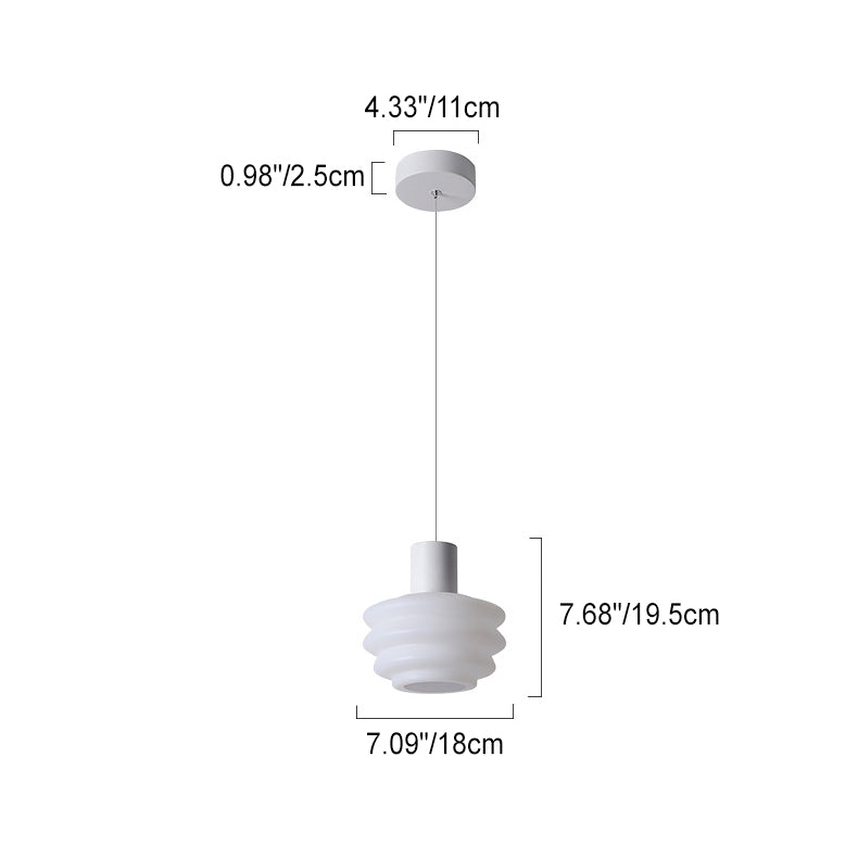 Contemporary Scandinavian Multi Tier Round Iron Rolled Plastic LED Pendant Light For Bedroom