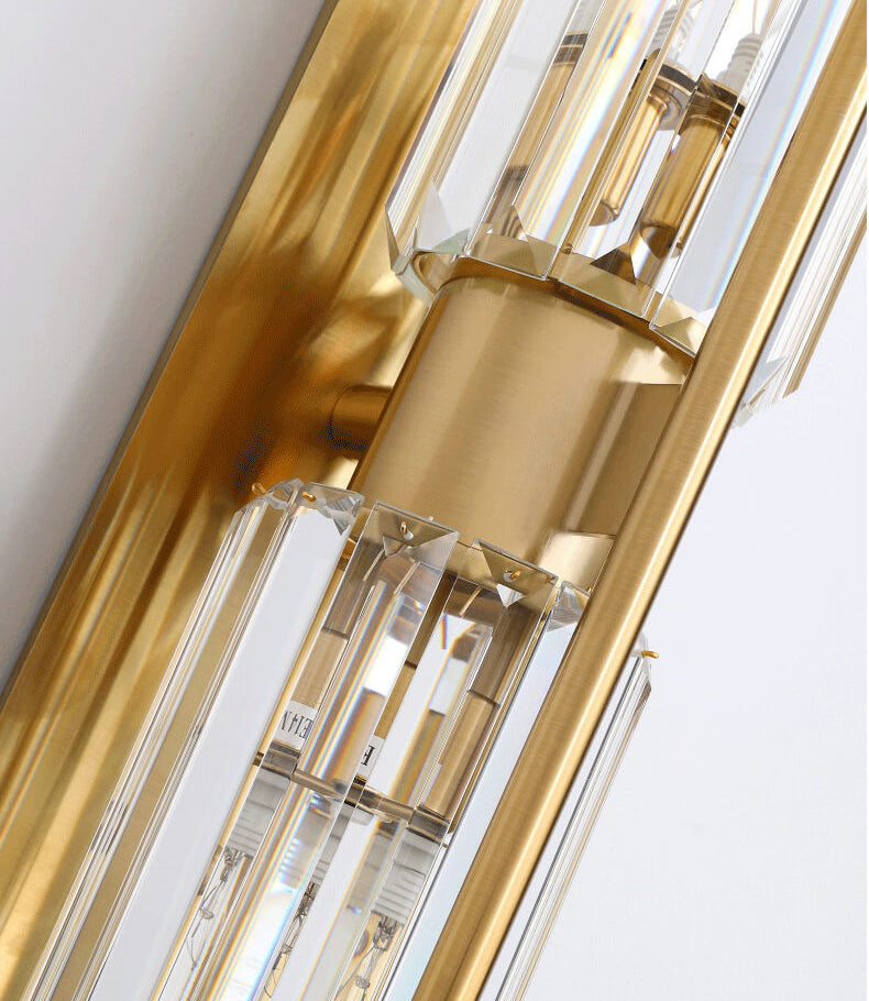 Modern Luxury Crystal Strip 2-Light Wall Sconce Lamp