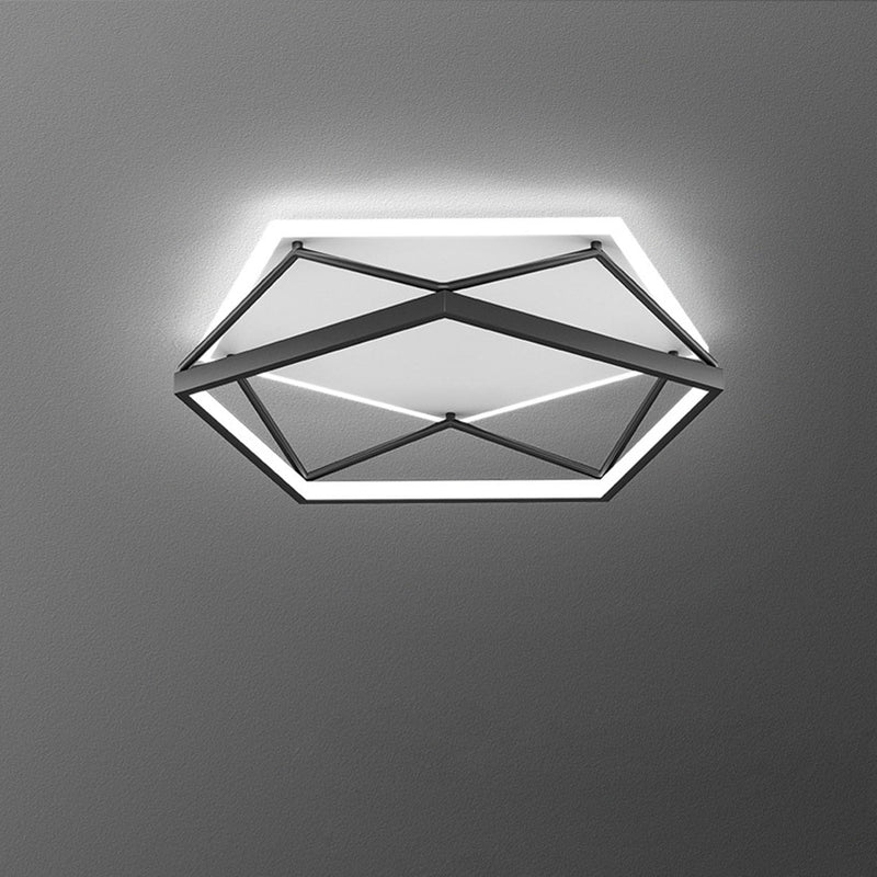 Modern Minimalist Geometric Square Iron Acrylic LED Flush Mount Ceiling Light