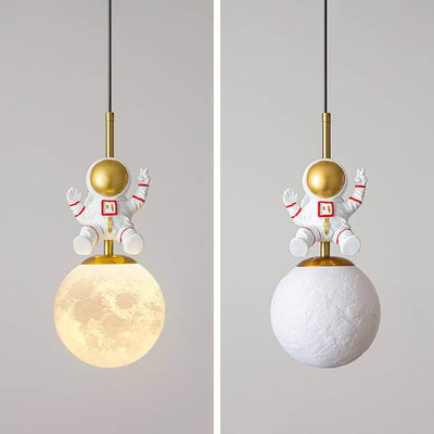 Nordic Minimalist Children's Astronaut 1-Light Pendant Light