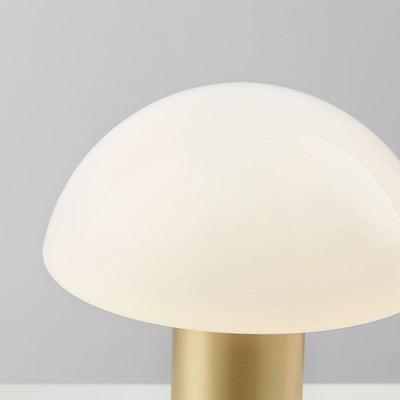 Lampe de table moderne et minimaliste à 1 lumière en forme de champignon, fer, verre et marbre 