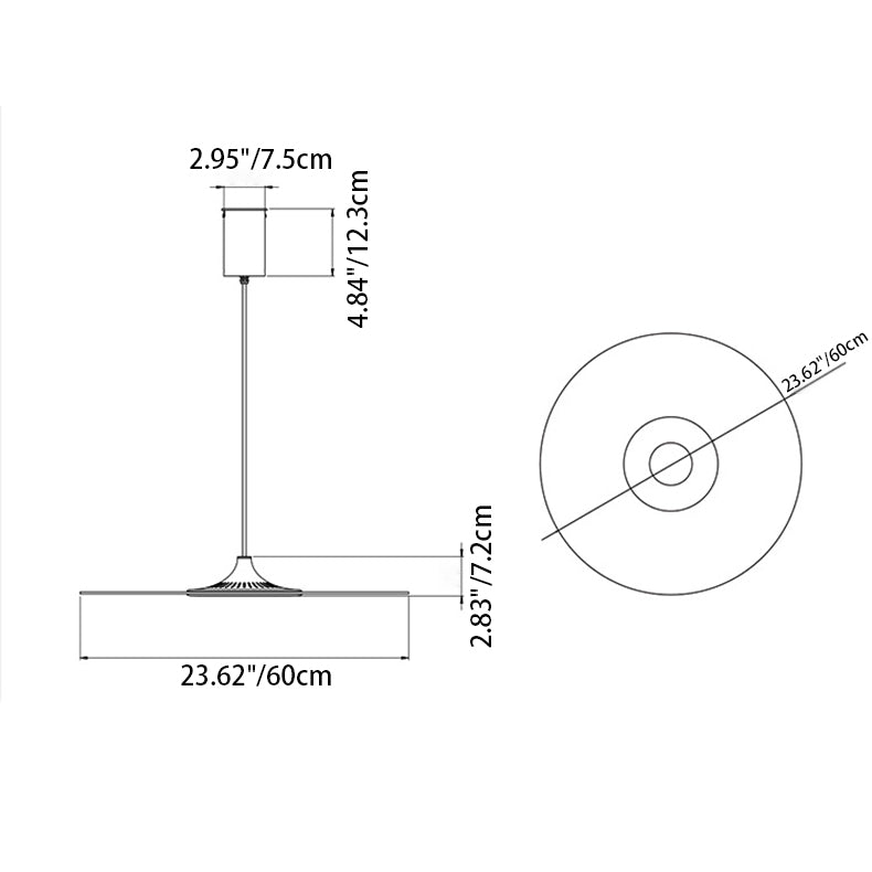 Lumière pendante moderne et minimaliste de LED de fer d&