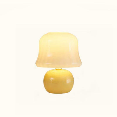 Contemporary Nordic Mushroom Glass Shade 1-Light Table Lamp For Study