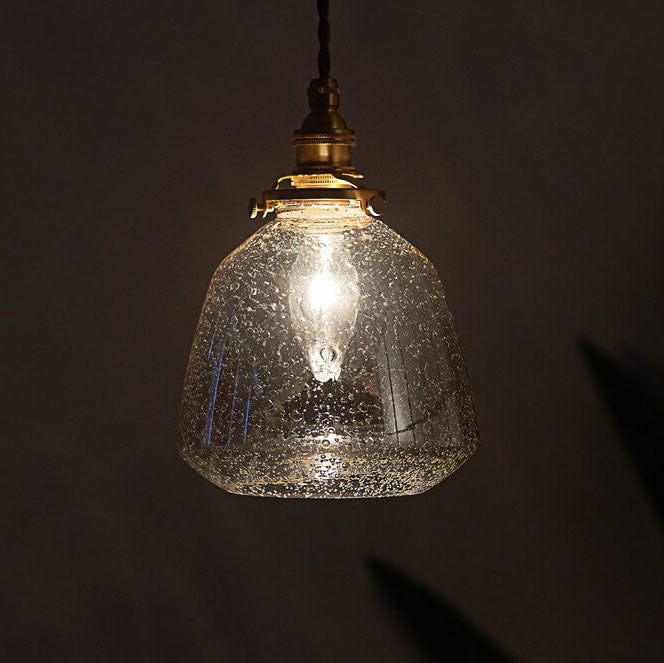 Luminaire suspendu moderne en forme de dôme à 1 lumière en verre bulle 