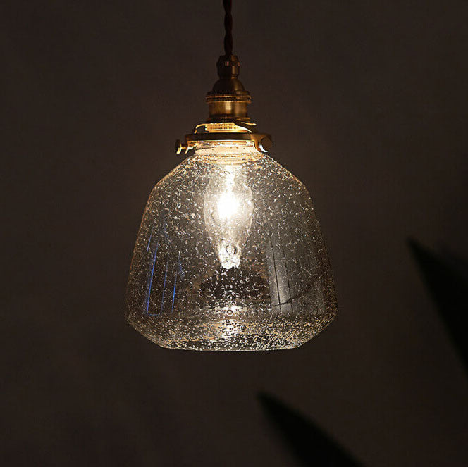 Modern Bubble Glass 1-Light Dome Shaped Pendant Light