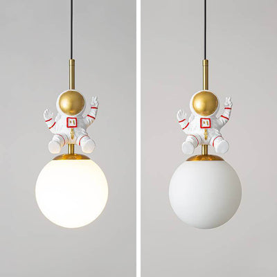 Nordic Minimalist Children's Astronaut 1-Light Pendant Light