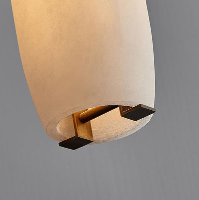 Lampe suspendue à 1 lumière en forme de colonne de marbre et de bronze de luxe nordique 