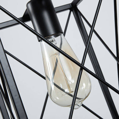 Industrial Vintage Iron Geometric Lantern 1-Light Pendant Light