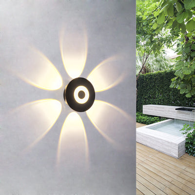 Modern Waterproof Disc Petal Effect LED Outdoor Decorative Wall Sconce Lamp