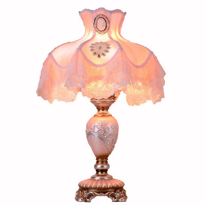 Rustikale 1-flammige Tischlampe aus Kunstharz im europäischen Stil