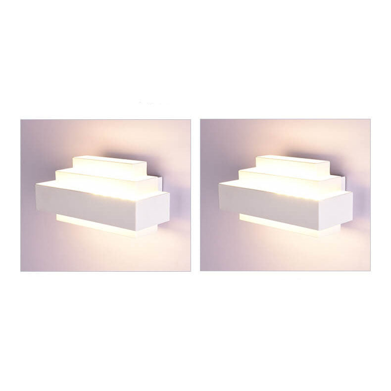 Modern Creative Minimalist White Human Sensor Waterproof Indoor Outdoor Aluminum LED Wall Sconce Lamp