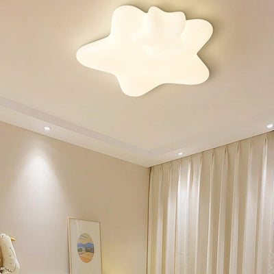 Contemporary Scandinavian PE Star Shade LED Flush Mount Ceiling Light For Bedroom