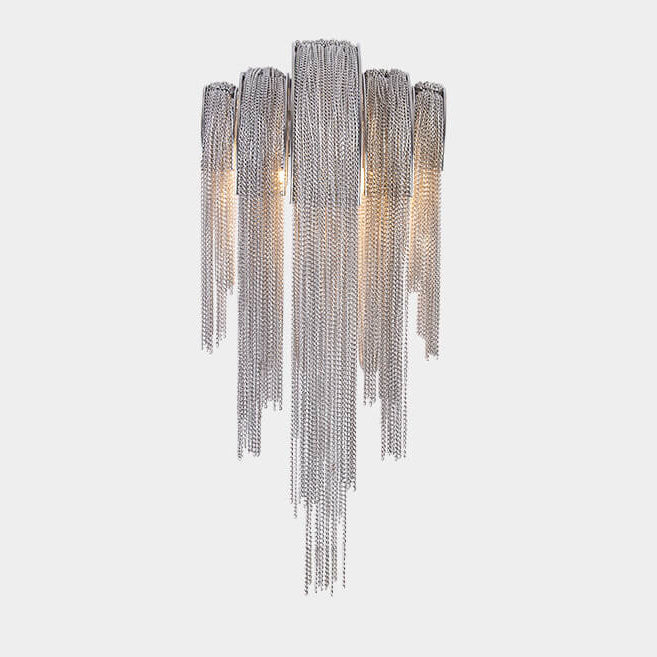 Postmodern Luxury Aluminum Chain Tassel  2-Light Wall Sconce