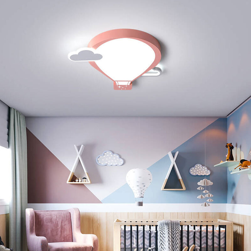 Plafonnier LED à montage encastré pour enfant, montgolfière de dessin animé 